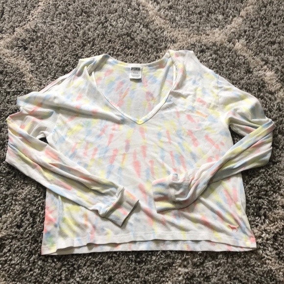 PINK Victoria's Secret Tops - 💖Pink VS nice rainbow 🌈 long sleeve shirt